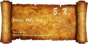 Benz Nóra névjegykártya