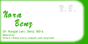 nora benz business card